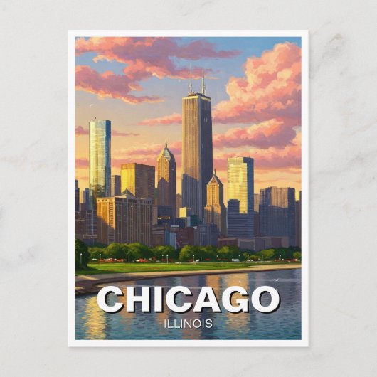 Chicago Illinois Reizen Briefkaart (Voorkant)