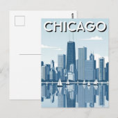 Chicago Illinois Reizen Briefkaart (Voorkant / Achterkant)