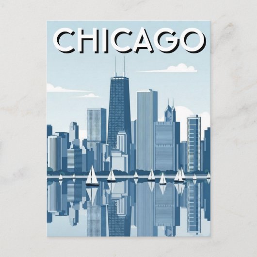 Chicago Illinois Reizen Briefkaart (Voorkant)