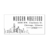 Chicago, Illinois Resident | Moderne Deco skyline Zelfinktende Stempel (Design)