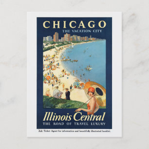 Chicago Illinois Retro Reizen Briefkaart