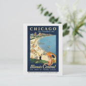 Chicago Illinois Retro Reizen Briefkaart (Staand voorkant)