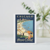  Chicago Illinois Retro Reizen Briefkaart (Staand voorkant)
