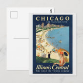  Chicago Illinois Retro Reizen Briefkaart (Voorkant / Achterkant)