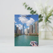 Chicago Illinois River CIty Skyline Travel Photo Briefkaart (Staand voorkant)
