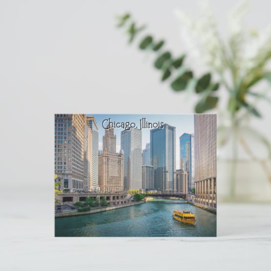 Chicago Illinois Riverway Briefkaart (Staand voorkant)