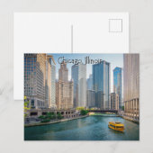 Chicago Illinois Riverway Briefkaart (Voorkant / Achterkant)