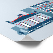 Chicago, Illinois | Rode, witte en blauwe skies Poster (Hoek)