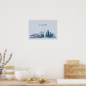 Chicago, Illinois | Rode, witte en blauwe skies Poster (Keuken)