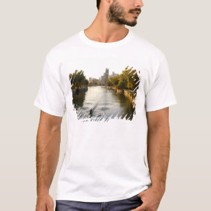 Chicago, Illinois, Roeiers in Lincoln Park-lagune T-shirt