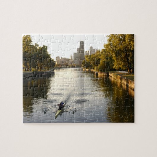 Chicago, Illinois, Rowers in Lincoln Park lagune Legpuzzel (Horizontaal)