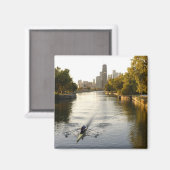 Chicago, Illinois, Rowers in Lincoln Park lagune Magneet (Voorkant / Achterkant)