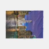 Chicago Illinois 's nachts Fleece Deken (Voorkant (Horizontaal))