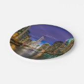 Chicago Illinois 's nachts Papieren Bordje (Gekanteld)