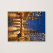 Chicago, Illinois, Silhouet en Chicago River bij Legpuzzel (Horizontaal)