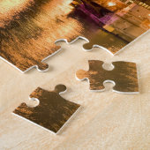Chicago, Illinois, Silhouet en Chicago River bij Legpuzzel (Zijkant)