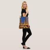 Chicago, Illinois, Silhouet en Chicago River Tote Bag (Op model)