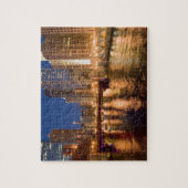 Chicago, Illinois, Silhouet en Chicago-rivier om 2 Legpuzzel (Verticaal)