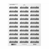 Chicago Illinois Silhouet Etiket (Full Sheet)