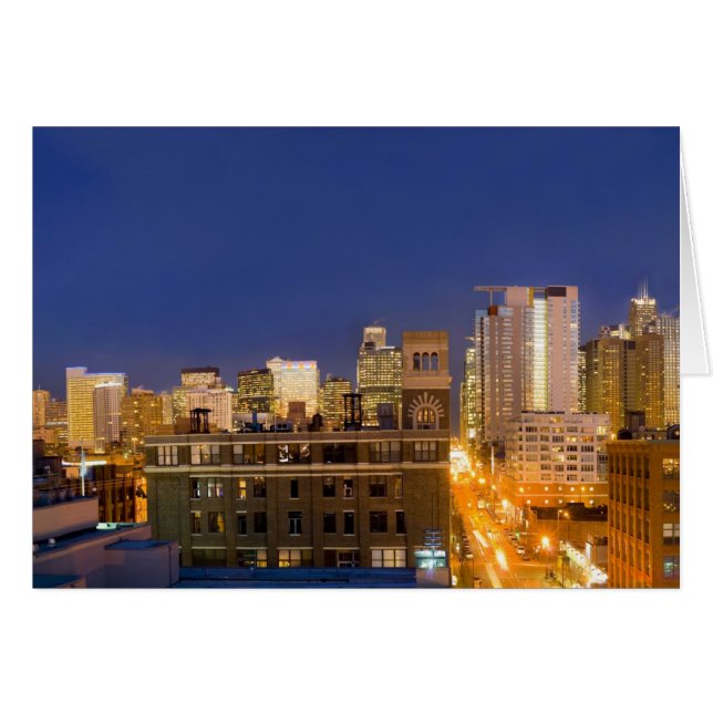 Chicago, Illinois, silhouet gefotografeerd vanuit  (Voorkant Horizontaal)