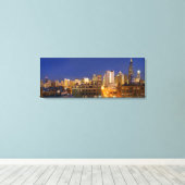 Chicago, Illinois, silhouet gefotografeerd vanuit Canvas Afdruk (Insitu (Houten vloer))