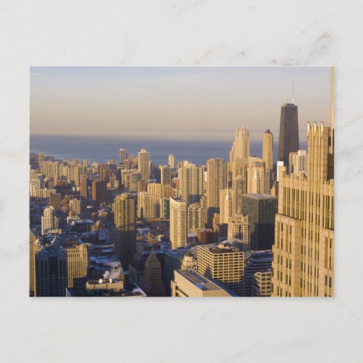 Chicago, Illinois, Silhouet vanaf de Sears Tower Briefkaart (Voorkant)