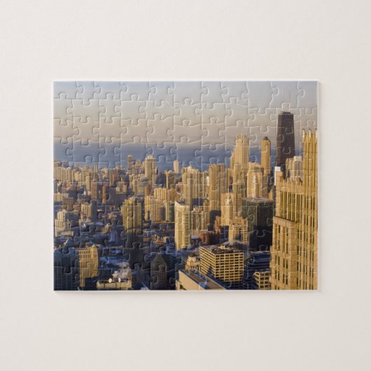 Chicago, Illinois, Silhouet vanaf de Sears Tower Legpuzzel (Horizontaal)