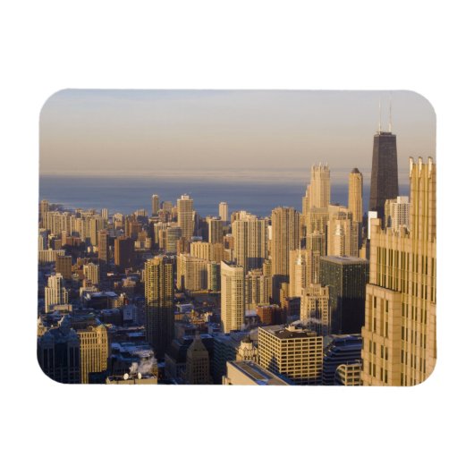 Chicago, Illinois, Silhouet vanaf de Sears Tower Magneet (Horizontaal)