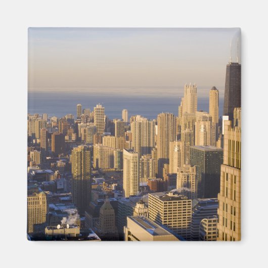 Chicago, Illinois, Silhouet vanaf de Sears Tower Magneet (Voorkant)