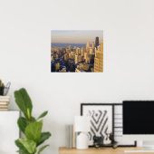 Chicago, Illinois, Silhouet vanaf de Sears Tower Poster (Thuiskantoor)