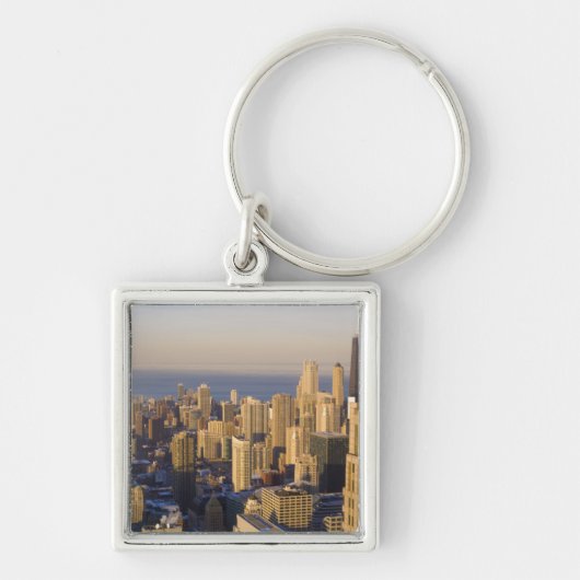 Chicago, Illinois, Silhouet vanaf de Sears Tower Sleutelhanger (Voorkant)