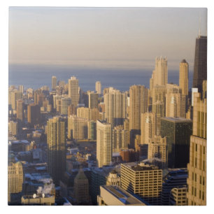 Chicago, Illinois, Silhouet vanaf de Sears Tower Tegeltje