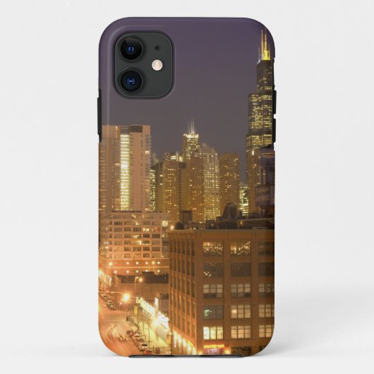 Chicago, Illinois, Silhouet vanaf West Loop om Case-Mate iPhone Case (Achterkant)