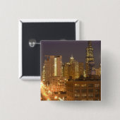 Chicago, Illinois, Silhouet vanaf West Loop om Vierkante Button 5,1 Cm (Voorkant /achterkant)
