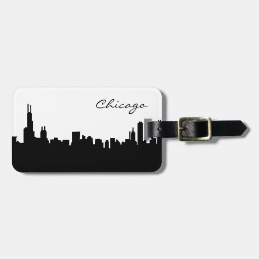 Chicago Illinois Silhouette Bagagelabel (Voorkant horizontaal)