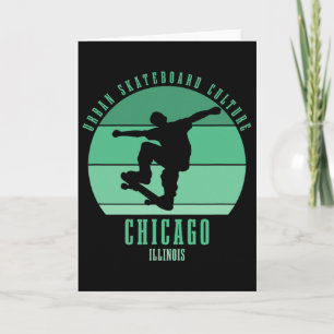 Chicago Illinois Skateboarder Urn Skateboarden Kaart