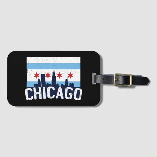 Chicago Illinois Skyline 4 Sterren  Bagagelabel (Voorkant (horizontaal))