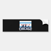 Chicago Illinois Skyline 4 Sterren Bumpersticker (Voorkant)