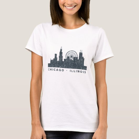 Chicago Illinois Skyline Architecture Art Gifts T-shirt (Voorkant)