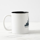 Chicago Illinois Skyline Architecture Art Gifts Tweekleurige Koffiemok (Links)