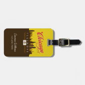 Chicago Illinois Skyline Bagagelabel (Voorkant horizontaal)