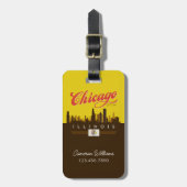Chicago Illinois Skyline Bagagelabel (Voorkant verticaal)