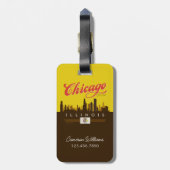 Chicago Illinois Skyline Bagagelabel (Achterkant verticaal)