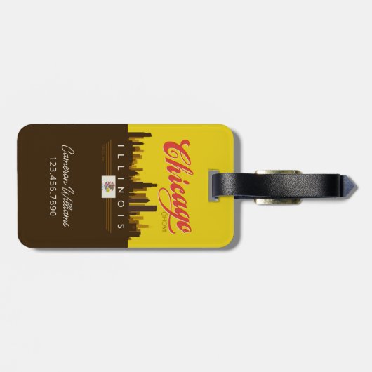 Chicago Illinois Skyline Bagagelabel (Achterkant horizontaal)