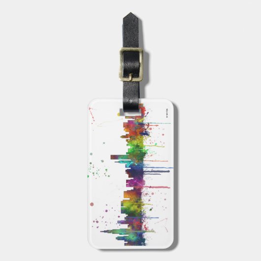 CHICAGO, ILLINOIS SKYLINE BAGAGELABEL (Voorkant verticaal)