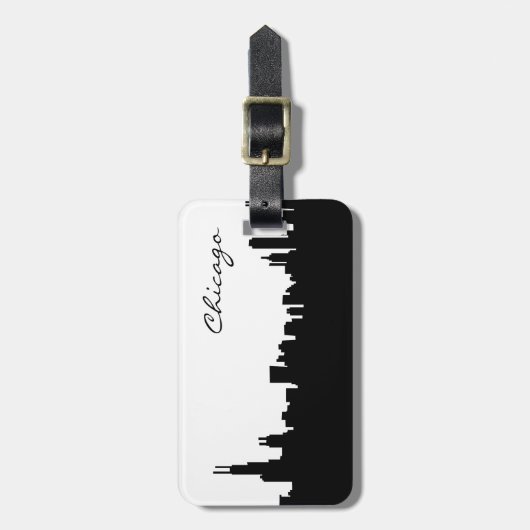 Chicago Illinois Skyline Bagagelabel (Voorkant verticaal)