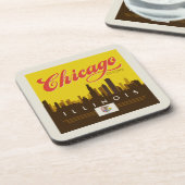 Chicago Illinois Skyline Bier Onderzetter (Linkerzijde)