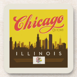 Chicago Illinois Skyline Bier Onderzetter