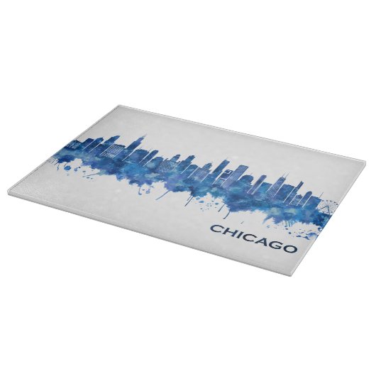 Chicago Illinois Skyline Blue Snijplank (Hoek)