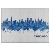 Chicago Illinois Skyline Blue Snijplank (Voorkant)